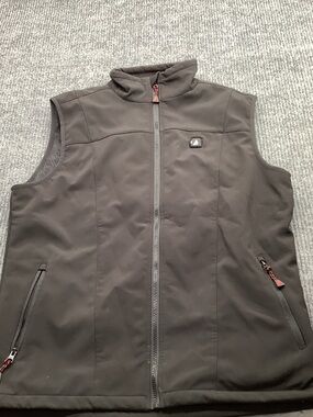 Men's Dark Charcoal Softshell Vest with Zip Pockets